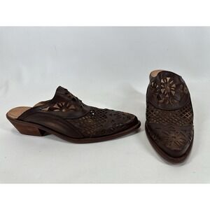 Sundance Vera Cruz Krevo Mules shoes women's size 41 Brown Leather